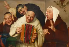 Claudio Rinaldi, Merrymaking, oil on canvas