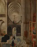 Pieter Neefs II, A church interior, oil on panel