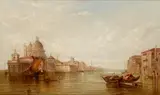 Alfred Pollentine, Venetian views, including Bragozzi in the bacino of San Marco with Piazza San Marco beyond (a group of three)