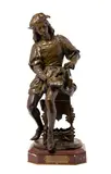 Hippolyte Moreau, Raphael, patinated bronze