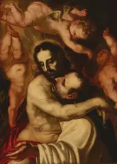 Genoese School, Saint Dominic's Vision of Christ, oil on canvas