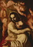 Genoese School, Saint Dominic's Vision of Christ, oil on canvas