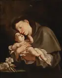 The vision of Saint Anthony of Padua by Italian School, oil on canvas, sold Mar 2018