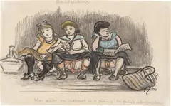 Abendzeitung by Heinrich Zille, Farbkreide und Kohle auf Papier, sold Jan 2026
