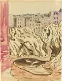 Werner Heldt, Bombentrichter, 1946, Aquarell auf Papier