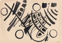 Ernst Wilhelm Nay, Ohne Titel, 1954, Tuschpinsel auf festem Papier