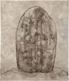 Loic Le Groumellec, Mégalithe, 1987, Öl und Lack auf Leinwand