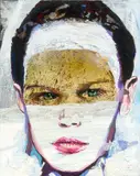 Cornelia Schleime, Porträt eines Knaben, 2018, Acryl auf Leinwand