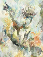 Bernard Schultze, in den Lüften verschlungen, 1993, Öl auf Leinwand