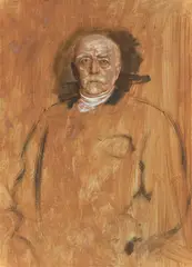 Otto Fürst von Bismarck (späte Skizze) by Franz von Lenbach, Öl über Bleistift auf Leinwand, sold Nov 2023