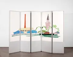 Tom Wesselmann, Thames Scene with Power Station, 1990, Paravent mit beidseitiger Farbseriegrafie