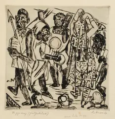 Niggertanz by Max Beckmann, 1921, Kaltnadel auf Van Gelder Zonen-Bütten, sold May 2013