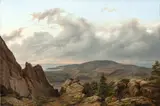 August Matthias Hagen, Blick über die Insel Suursaari (Hogland) im Finnischen Meerbusen, 1840, Öl auf Leinwand. Doubliert