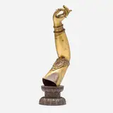 Tibetan, Mudra sculpture with interior prayer scrolls