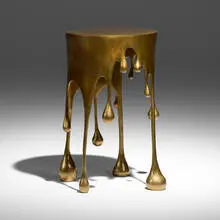 Blackman Cruz Workshop, Drip side table, patinated cast bronze