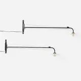 Jean Prouvé, Swing lamps, set of two, patinated steel, glass