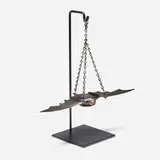 Blackman Cruz Workshop, Bat incense burner, cast bronze with hand-applied dark patina and brass highlights, iron