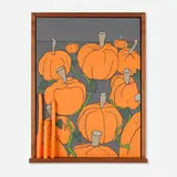 Sean Gannon, The Pumpkin Patch (Candle Holder), 2022, acrylic on linen in walnut artist-made frame with candles
