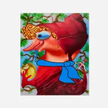 Christopher Regner, Lecherous Paris Starts a War, 2022, acrylic on panel