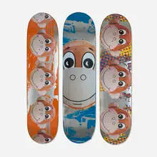 Jeff Koons X Supreme, Monkey Train skate decks (set of three), 2006, transfer-printed plywood