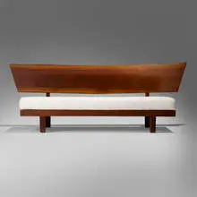 George Nakashima, Daybed with Back, 1960, American black walnut, upholstery
