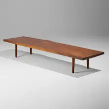 George Nakashima, Q bench, 1977, American black walnut