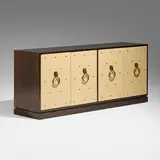 Tommi Parzinger, Cabinet, c. 1960, mahogany, lacquered wood, brass
