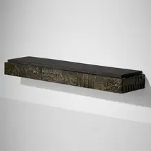 Paul Evans, Sculpted Bronze wall shelf, 1971, bronzed resin over wood, slate