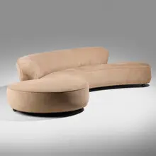 Vladimir Kagan, Serpentine sofa, 1950 / 1964, microfiber upholstery, casters