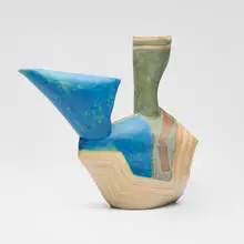 John Gill, Pitcher, 1990, hand-built and glazed stoneware