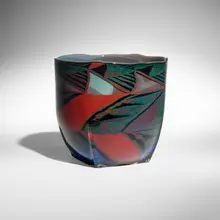 Eva Englund, Millefiore Röd vase, c. 1990, internally decorated glass