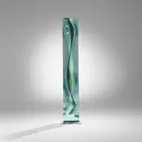 Toshio Iezumi, M.060303 (from the Move series), 2003, glued, carved, and polished heat reflecting glass, aluminum