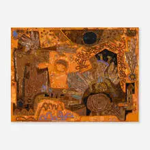 Mary T. Bowling, The Fifth Angel Sounded, 1981, beads, glass and found object mosaic