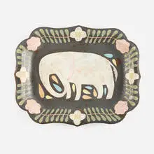 Makoto Kagoshima, Elephant plate, c. 2016, glazed stoneware
