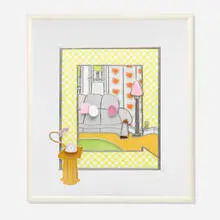 Ricky Bernstein, Living Room Panel, 1981, stained glass with found objects