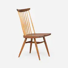 New chair by Mira Nakashima, 2000, American black walnut, hickory, sold Apr 2026
