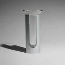 Enzo Mari, Camicia vase, model 3033A, 1961, stainless steel, glass