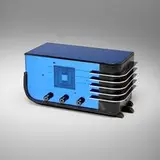 Walter Dorwin Teague, Sparton radio, model 557, c. 1936, midnight blue Tuf-Flex mirrored glass, chrome-plated steel, lacquered wood, Bakelite
