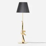 Philippe Starck, Golden Gun floor lamp, 2005, gilt aluminum with polymer coating, gilt steel, paper shade