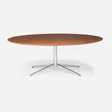 Florence Knoll, Dining table, walnut, chrome-plated steel
