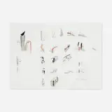 Zaha Hadid Architects, Grand Buildings, Trafalgar Square study drawings, 1986, colored pencil and pencil on tracing paper