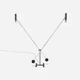 Robert Sonneman, Double counterbalance floor lamp, c. 1975, chrome-plated steel, iron