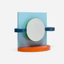 Michele de Lucchi, Dorian mirror, 1985, lacquered wood, mirrored glass