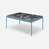 Michele de Lucchi, Burgundy table, 1985, enameled steel, laminate over wood