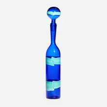Fulvio Bianconi, A Fasce Orizzontali stoppered bottle, model 526.15, 1952, glass with polychrome bands