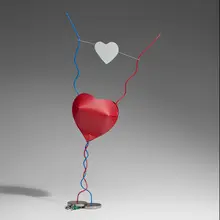 Ingo Maurer, One from the Heart lamp, 1989, plastic, aluminum, mirrored glass