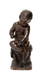 Auguste Moreau, Enfant a la Mouche, patinated bronze