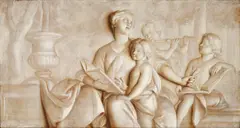 An allegorical overdoor with putti by Jacob de Wit, oil on canvas (en grisaille), offered Mar 2018