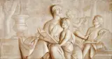 Jacob de Wit, An allegorical overdoor with putti, oil on canvas (en grisaille)