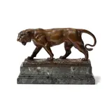 Paul Philippe, French patinated bronze model of a tiger, patinated bronze